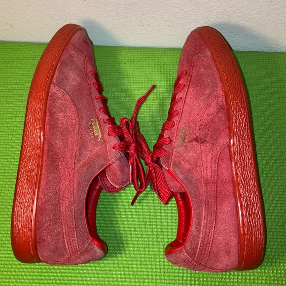 Puma Suede Mens Sneaker Triple Red No 360231 05 Lace Up Low Top Sneaker Size 9.5 - Picture 7 of 10
